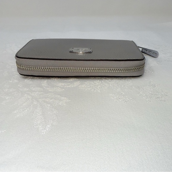 Michael Kors Gray Leather Zip-Around Wallet - Picture 6 of 11